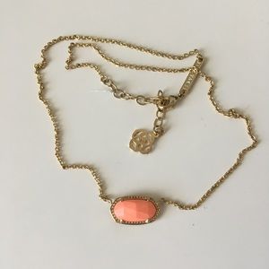 Kendra Scott “Elisa Pendant Necklace” In Coral